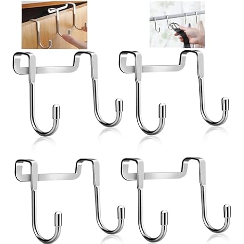 4PCS Stainless Steel Over Door Hooks Cover