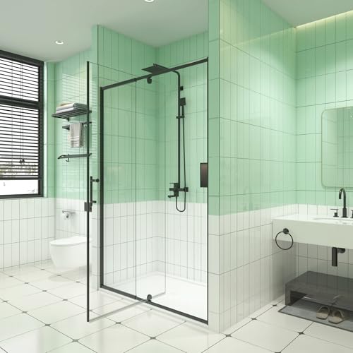 Shower Door 56-60" W x 71" H Frameless Pivot Swing