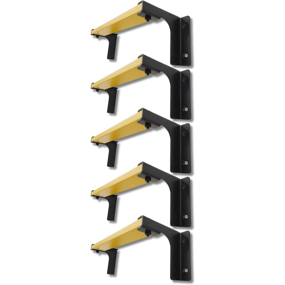 Everest's Toys Yellow Wall-Mounted Climbing Rungs Set Of 5 | Non-Slip Stainless Steel Ladder Steps Up To 285 Kg | Window Well Ladder For Home, Tank & Well Access | Rustproof, Fire-Resistant Heavy-Duty Construction
