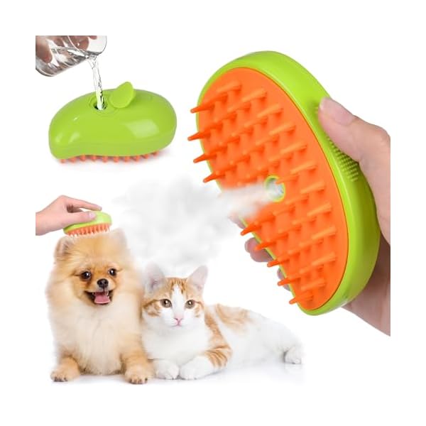 Steamy Cat Brush, 3 in 1 Spray Grooming Combs, Ergonomic Handle, USB Rechargeable, Pet Grooming Supplies for Shedding