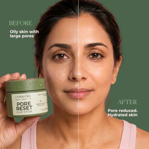 Image of Pore Reset Non-Drying Clay Mask | Oily & Sensitive Skin 50g | Minimize Pores, Controls Oil, Soothes Skin | French Green Clay, Heartleaf Extract & L-Carnitine | Face Mask for Women Skin Care (Oily & Combination Skin)