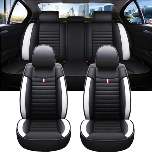 Housse de siège de voiture universelle au design élégant noir et blanc pour berline et SUV