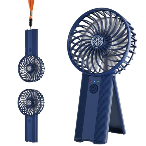 Wastou Ventilador Portátil, Mini Ventilador Silencioso Recargable USB, Ventilador Personal Pequeño de 4 Velocidades, Ventilador de Mano de Bolsillo con Batería para Viajes, Oficina