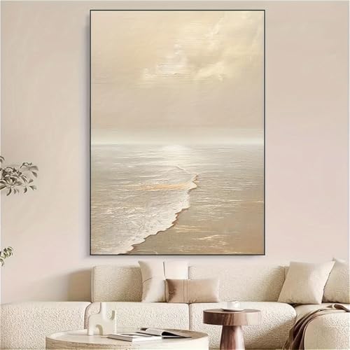 Tableau abstrait encadré 65x130cm grand format moderne pour salon - 2