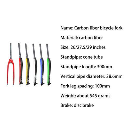 Fourche de bicyclette fourchette carbone rigide frein à disque VTT