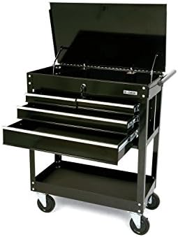 26 In. 4 Drawer 580 Lb. Capacity Glossy Black Roller Cart