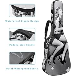 Hondank Housse imperméable pour guitare acoustique avec double bandoulière et poche Motif attrape-rêves et plumes… - Les Beatles, Paul McCartney, John Lennon, RIngo Starr, George Harrison Hondank Housse imperméable pour guitare acoustique avec double bandoulière et poche Motif attrape-rêves et plumes… – Image 4