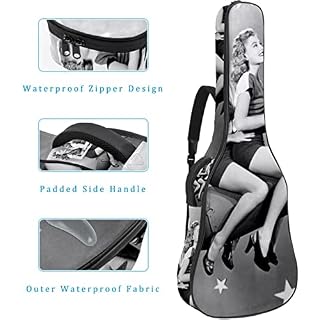 Hondank Housse imperméable pour guitare acoustique avec double bandoulière et poche Motif attrape-rêves et plumes… - Les Beatles, Paul McCartney, John Lennon, RIngo Starr, George Harrison Hondank Housse imperméable pour guitare acoustique avec double bandoulière et poche Motif attrape-rêves et plumes… – Image 4
