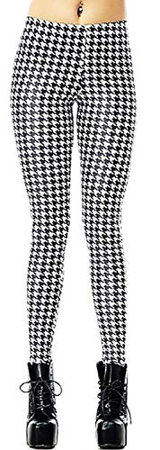 KIRALOVE Leggins Frau - mädchen - Hahnentritt - schwarz und weiß - one Size - Treggings - Leggings - jejjings - geggings Frau Cover