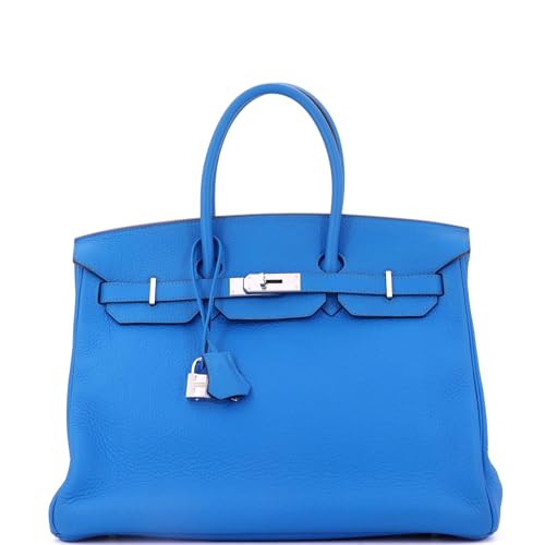 Hermès, Pre-Loved Birkin Handbag Blue Togo with Palladium Hardware 35,