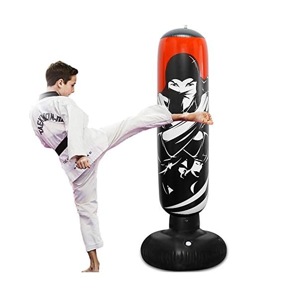 Zcaukya-Inflatable-Punching-Bag-5-FT-60-Inch-Inflatable-Ninja-Boxing-Bag-with-Stand-Bounce-Back-Karate-Punching-Bag-Free-Standing-Kickboxing-Bag-for-Kids-and-Adults Zcaukya Inflatable Punching Bag, 5 FT/ 60 Inch Inflatable Ninja Boxing Bag with Stand, Bounce-Back Karate Punching Bag, Free Standing Kickboxing Bag for Kids and Adults