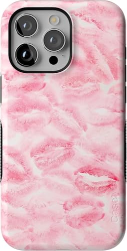 Casely iPhone 15 Pro Case | Sealed with a Kiss | Pink Lipstick | Bold Protective Design | Compatible with MagSafe