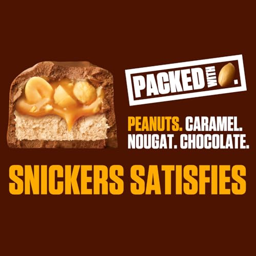 SNICKERS Full Size Bulk Milk Chocolate Candy Bars, 1.86 oz Bar, 48 ct Box