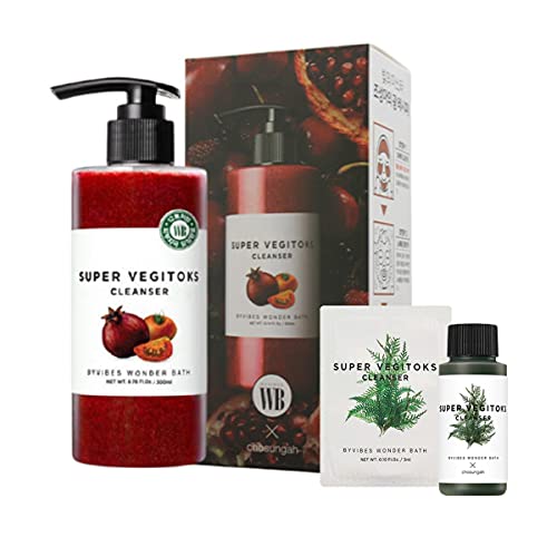 Wonder Bath Super Vegitoks Cleanser Red 300ml + Mini Random 30ml 1ea + Green 3ml 1ea - Natural Deep Cleanser