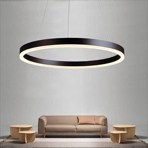 Lustre suspension acrylique noir rond 80cm pour restaurant