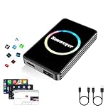 Sunweyer Adaptateur CarPlay sans Fil pour Voiture - Compatible avec Netflix, Youtube, Hulu, Disney+, Adaptateur sans Fil Android Auto avec LED, Facile à Installer 3 en 1, Double WiFi