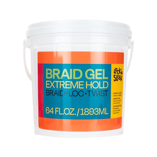 LOCK'N SLEEK Braiding Gel Extreme Hold, Flake-Free Braid Gel for