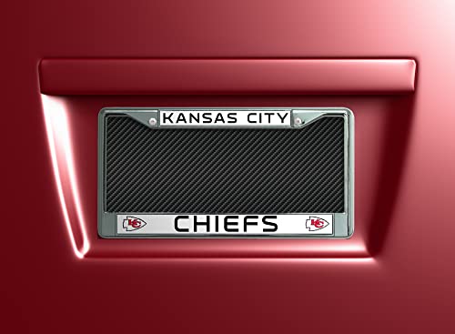 Rico Industries NFL Kansas City Chiefs Standard Chrome License Plate Frame, 6 x 12.25-inches - Thumbnail 2