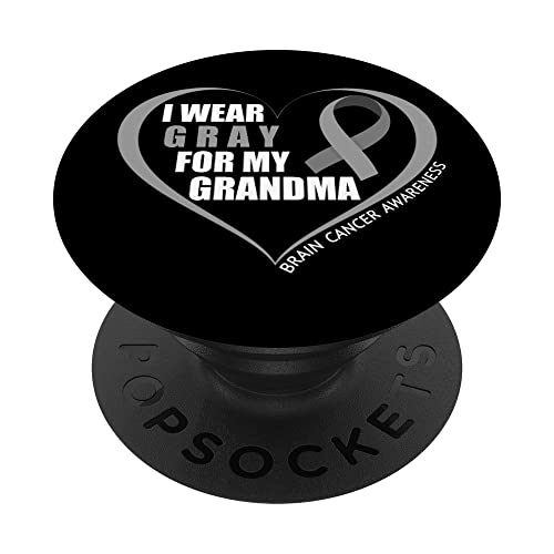 I Wear Gray For My Grandma Brain Cancer Awareness Month 2023 PopSockets PopGrip Intercambiable