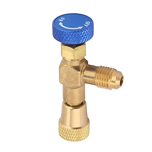 Válvula de control KIMISS de 1/4" para manguera de carga de refrigerante R22, herramienta para reparación de líneas de aire acondicionado miniatura 6