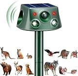 Katzenschreck Ultraschall Solar Tiervertreiber, Marderschreck bis zu 12m Katzenabwehr Marderabwehr Garten Wasserdicht 13.5KHZ-65.5KHZ Automatisch Waschbär abwehr für Katzen Hunde Marder Mäuse Vögel