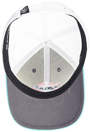 Ariat Women's Aztec Name Mesh Snap Back Cap, Grey, Turquoise, Coral, One Size #TOP2