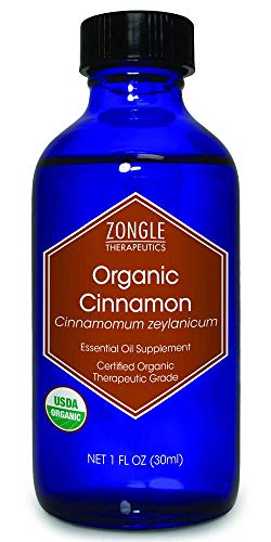 Zongle USDA Certified Organic Cinnamon (Leaf) Essential Oil, Safe to Ingest, Cinnamomum Zeylanicum, 1 OZ