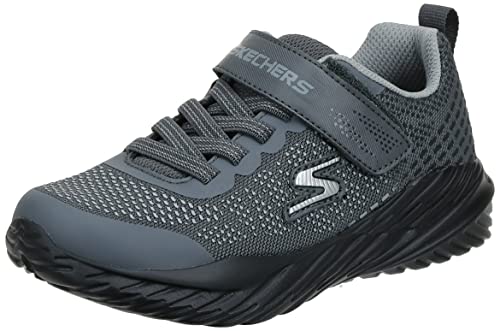 Skechers NITRO SPRINT KARVO, Zapatillas para Niños, Charcoal Textile/ Black & Gray Trim, 28 EU