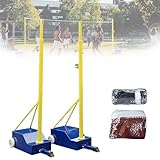★【Conception multifonctionnelle】Ce poteau de volley-ball/badminton robuste est équipé d'un filet de volley-ball pneumatique de 7,5 mètres et d'un filet de badminton de 6,1 mètres, permettant ainsi de passer de l'un à l'autre. Cet ensemble unique répond aux besoins du volley-ball et du badminton, le rendant ainsi adapté à une variété de sports, que ce soit en extérieur, dans le jardin ou en intérieur, garantissant une expérience de divertissement confortable pour tous les amateurs.