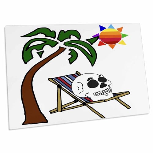 3dRose Escritorio Pad Grande 23x16 pulg Calavera miniatura 1