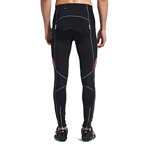 Santic Men's Cycling Bike Pants 4D Padded Cycling Tights Leggings Outdoor Riding Bicycle Red #TOP1