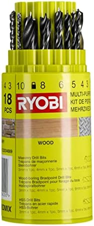 Ryobi RAK18DMIX Mixed Drill Bit Set (18 Piece)