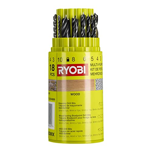 Ryobi Set di 18 Trapani misti