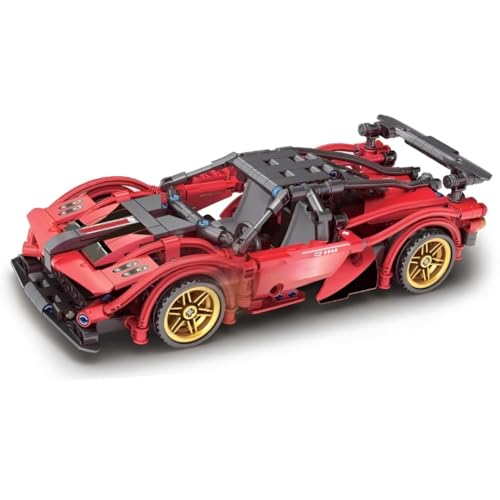 Image of Pull Back Racing Car Building Blocks Set for Kids & Adults, Sports Car Model Construction Toy Kit, STEM Learning Educational Building Toy, DIY Assemble Racing Vehicle Gift for Boys & Girls