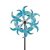 87' Wind Spinner Outdoor with Solar Light, Large Metal Wind Sculptures Spinners, Windmill for Garden Yard...
