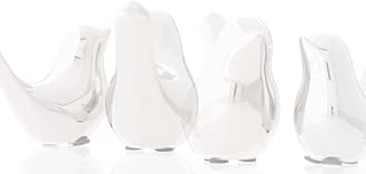 FANTESTICRYAN Small Birds Statues Gold Home Decor Modern Style Figurine Decorative Ornaments for Living Room, Bedroom, Office Desktop, Cabinets (M&L, Silver)