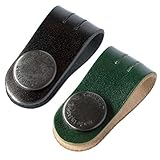 [タバラット]コードクリップ コードバン クリップ 本革 収納 日本製 イヤホン ケーブル 配線 (2個:ブラック×グリーン)