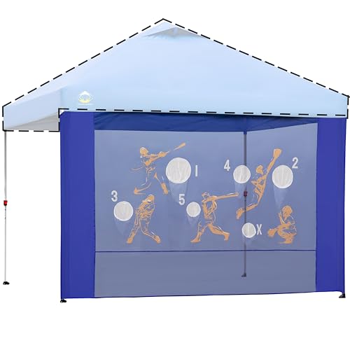 CROWN SHADES 10x10 Canopy Sidewalls, Mosquito Netting, Side Walls for 10x10 Pop Up Canopy, Gazebo Curtains, Screened in Gazebo, Canopy Accessories, Blue