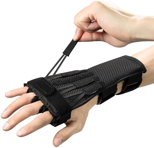 Radial Nerve Palsy Splint, Adjustable Finger Extension Brace, Lift Elastic Splint for Drop Wrist, Radial Nerve Injury, Mcp Arthroplasty, Crutch Palsy Treatment, Fit Left & Right Hand (Plastic)