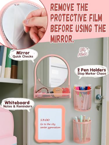 Image of ANPHSIN 12Pcs Metal Magnetic Locker Accessories Decor for Girls, Pink