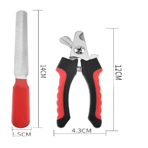 Kit Cortador de Unha para Pets com Lixa – Tesoura com Cabo Ergonômico para Cães e Gatos, 2 Peças