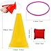 OurWarm 26 PCS 3 in 1 Carnival Outdoor Games for Kids, Soft Plastic Cones Bean Bags Ring Toss Combo Set, Birthday Party Indoor Outdoor Games Supplies for Adults and Family