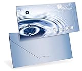 Gutscheinkarten (10 Stück) - Geschenkgutscheine für Physiotherapie, Sport, Wellness - DIN lang Faltkarte verschließbar, blanko Vordruck zum Eintragen der Werte