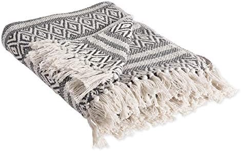 DII Global Diamond Stripe Woven Throw, 50x60-Inch, Mineral