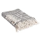 DII Rustic Farmhouse Cotton Adobe Stripe Blanket Throw with Fringe For Chair, Couch, Picnic, Camping, Beach, & Everyday Use , 50 x 60