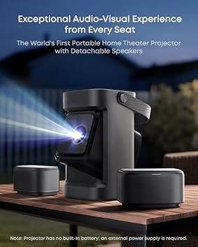 soundcore nebula P1 projector with 100 screen