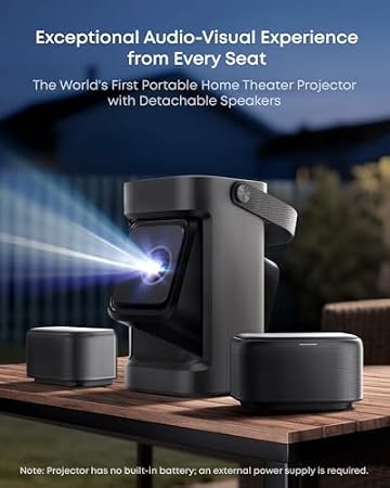 soundcore nebula P1 projector with 100 screen