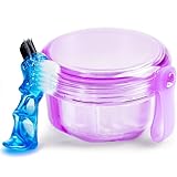 Leak Proof Purple Denture Cups for Soaking Dentures, Partial Denture Bath Case Travel Retainer Cleaning Container Case with Brush for Aligner,...