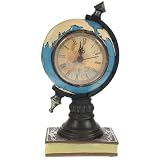 Horloge de bureau : son style vintage avec globe terrestre sur une moulure en forme de livre en fait également une décoration pour votre maison ou votre bureau