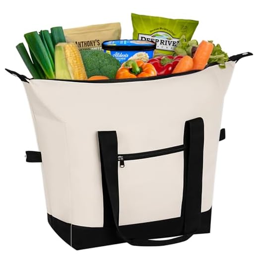 ADDIMOR Jumbo Insulated Cooler Bag, Premium Reusable 38L Soft Cooler Bags, Collapsible Cooler Leak Proof Portable Thermal Bags for Groceries Beach Travel Picnic Camping, White and Black